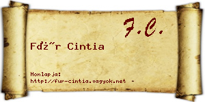 Für Cintia névjegykártya